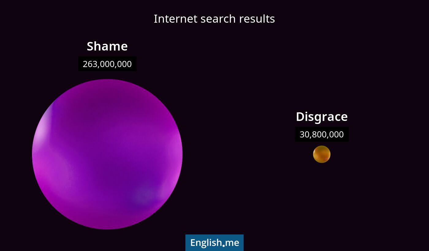 Internet search results for shame) and disgrace