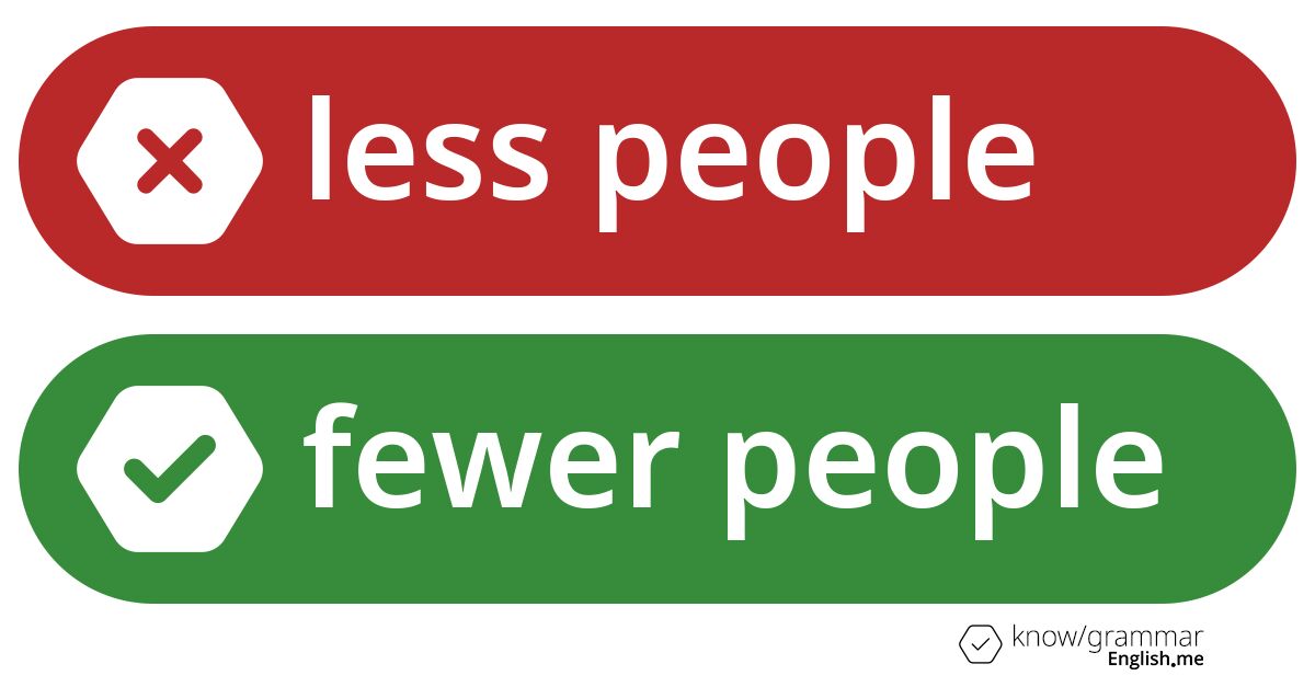 ¿Por qué "less people" es incorrecto en inglés? Less people or fewer people. What's correct?